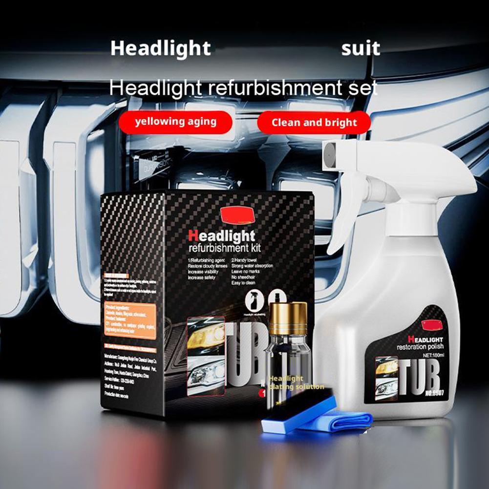 Car Headlight Polishing Kit Car Lamp Renovation Repair Fluid Crystal Plating Solution Remove Yellowing Atomization Cleaning Agen