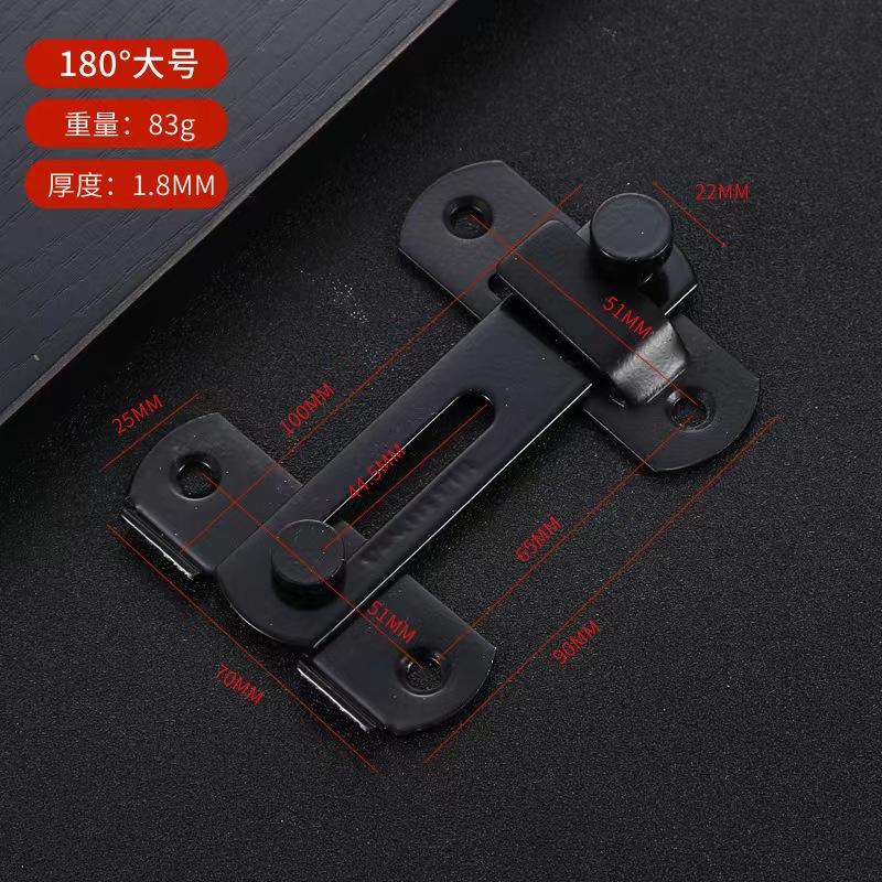 Door Lock 90/180 Degree Barn Bolt Cast Stainless Steel Hook Latch Window Cabinet Locks with Screws Right Angle Sliding Gate Lock
