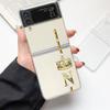 Diamond Crown Letter Letters Fashion Phone Case For Samsung Galaxy Z Flip 3 4 5 6 7 Hard Folding Z Flip4 Clear PC Cover Gift