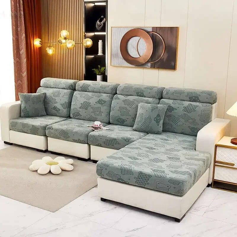 Pokrowce na sofy przeciwkurzowe Poszewka na oparcie siedzenia Elastyczny poliester Przekrój narożna narzuta na kanapę Ochraniacz na szezlong