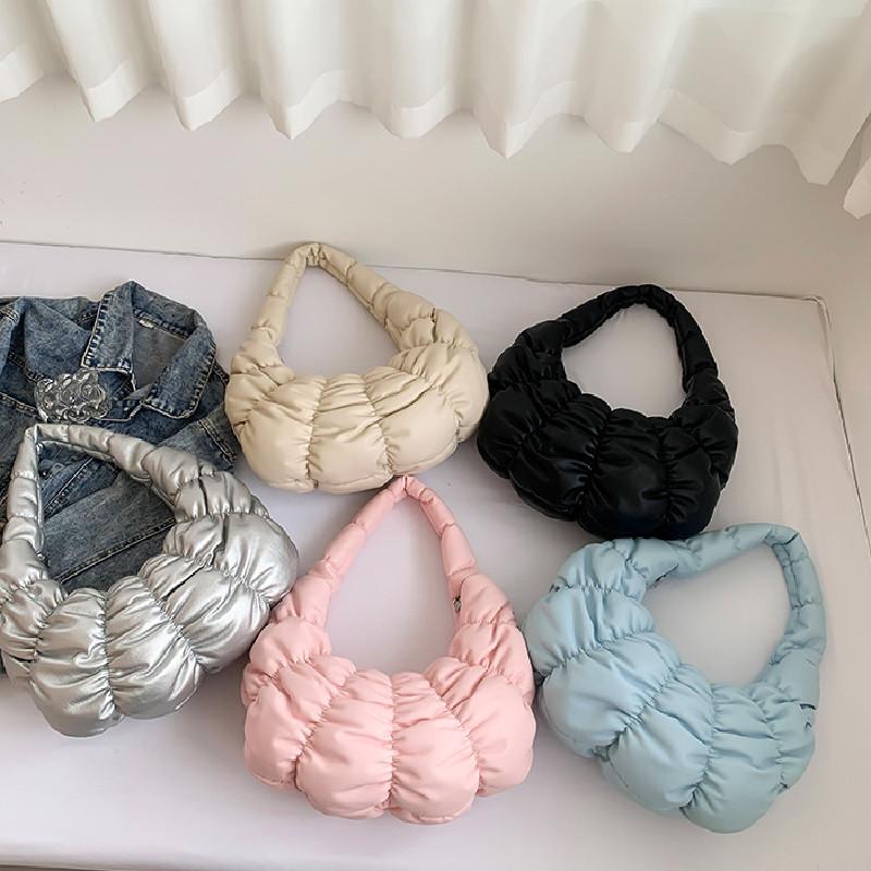 Pleated padded shoulder bag for women Bubbles Cloud bag large capacity bags