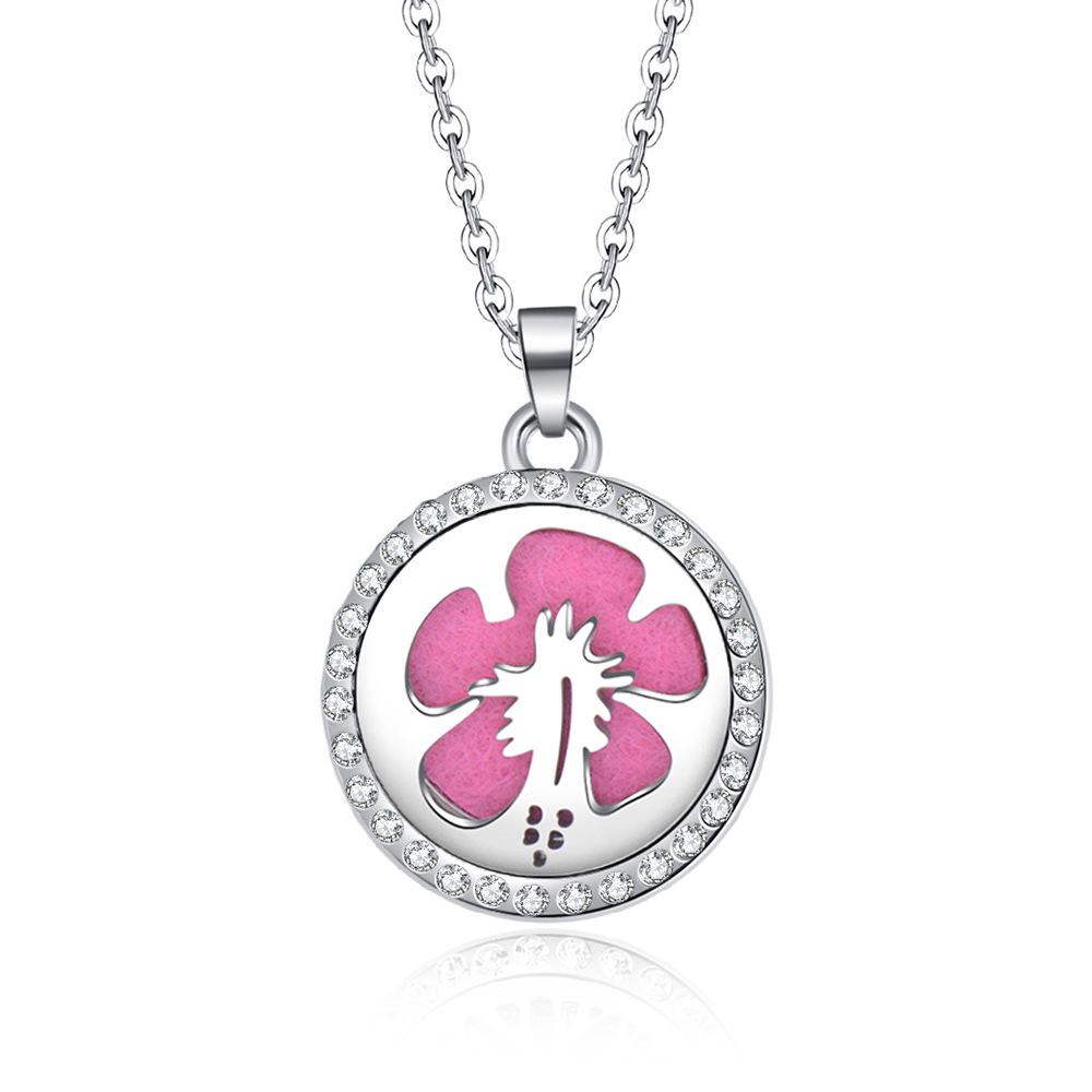 In-Stock Aromatherapy Hollow Diamond Pendant Necklace