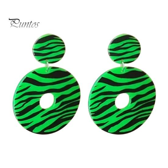 1 para Vintage nadruk zebry kolczyki z taśmą magnetyczną 1980. akrylowe Retro kaseta Crush kolorowe wiszące kolczyki biżuteria prezent