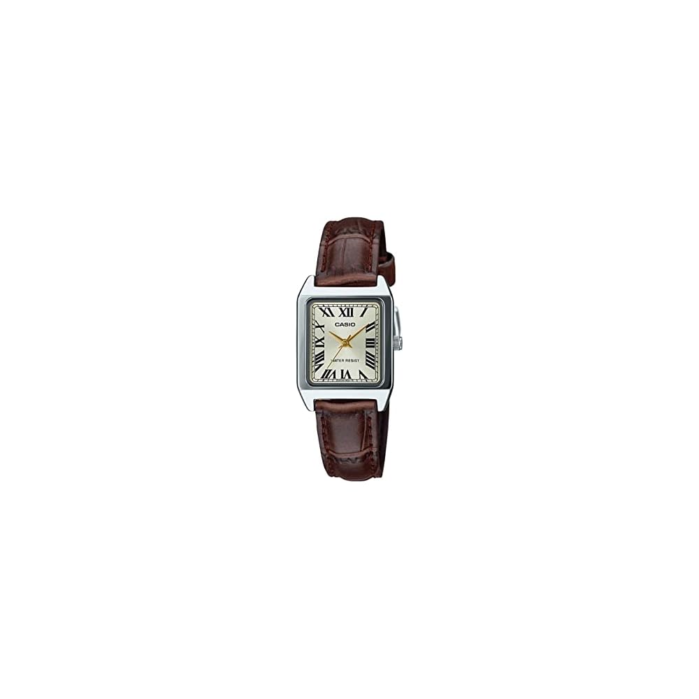Casio LTP-V007L-9B Women s Rectangular Leather Strap Dress Watch Gold Roman Dial Quartz Movement