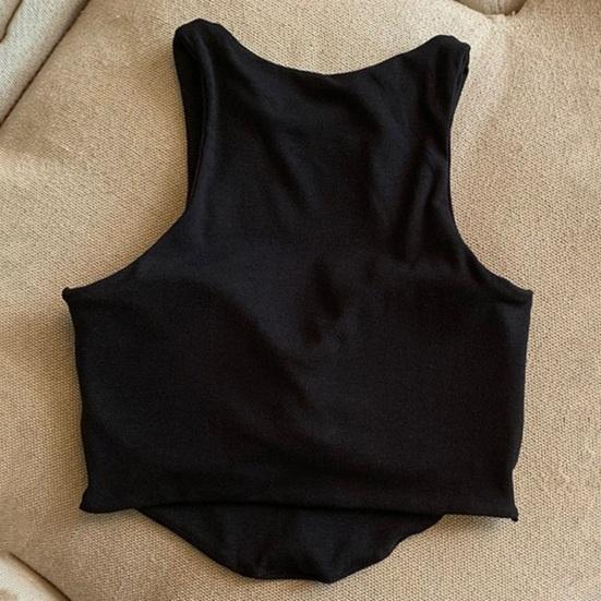 Canottiera imbottita da donna con reggiseno integrato, doppia fodera, collo alto, canottiera da stratificare, magliette basic, aderente, top estivo da uscire