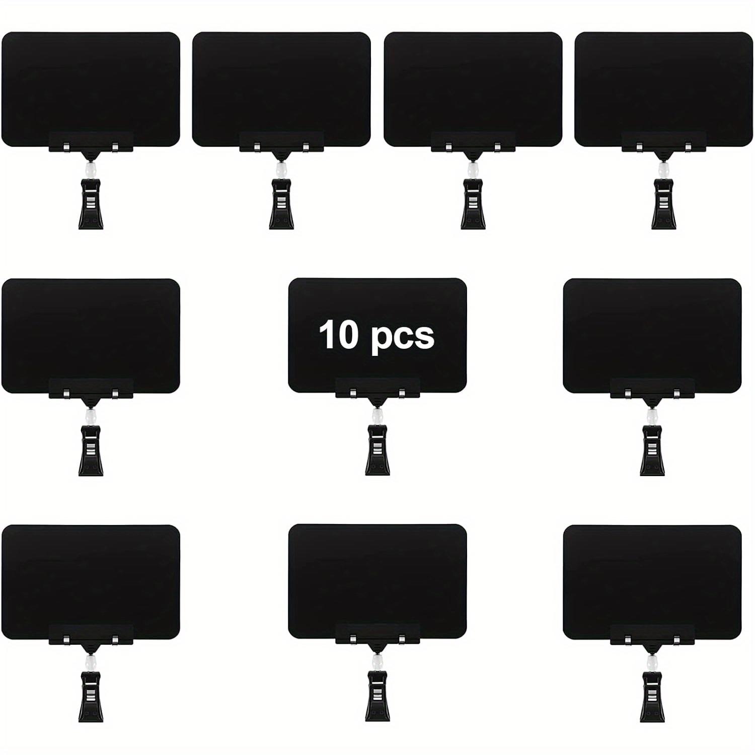 

10 шт. Зажимы для дисплея Вращающиеся Многоразовые Таблички, Ценники, Мини-пластиковые Меловые Таблички с Зажимами для Бизнеса, Вечеринки, Офиса, Выставки 10pcs чёрный