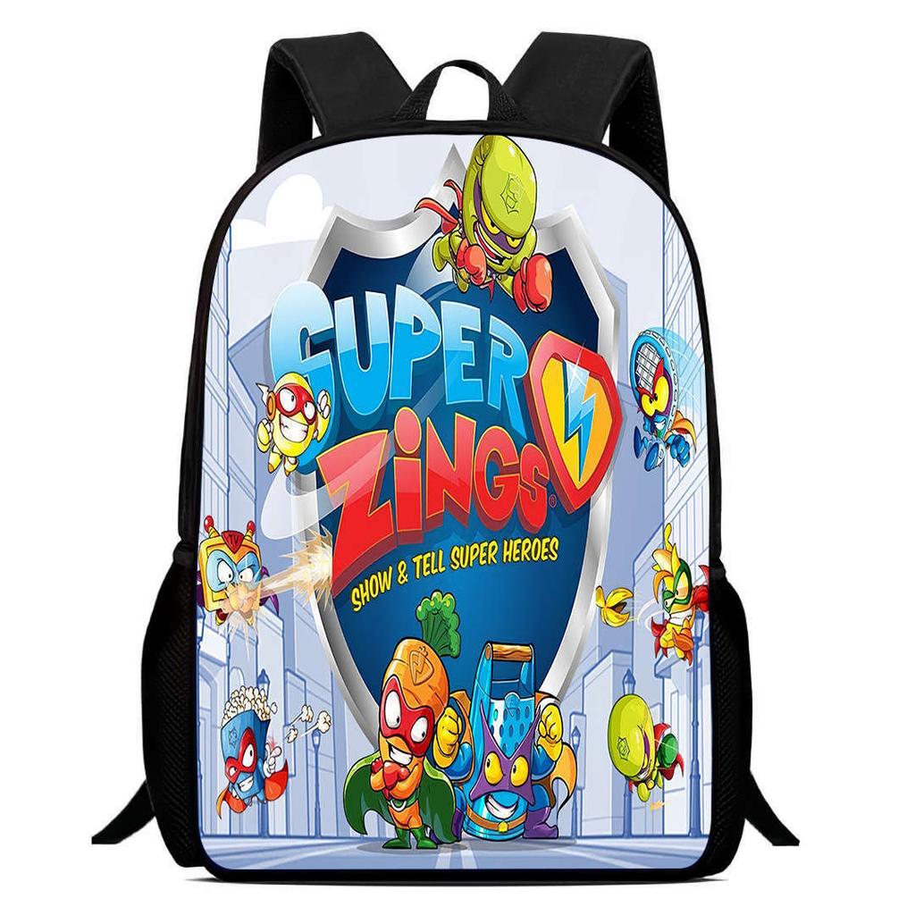 Printed Super Zings School Bag, Elementary School Cartoon Backpack 12th Grade