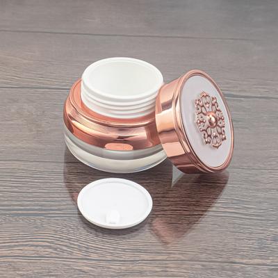 Orchidee geprägte Verpackungsflasche 30g/1,06 oz Gesichtscreme-Spenderflasche 50g/1,76 oz leere Flasche Kosmetikverpackungsflasche Porta