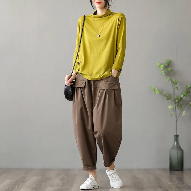 Black turtleneck spring and autumn inner bottoming shirt long-sleeved t-shirt slim-fit solid color large-size top looks thin