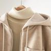 Women's Thickened Woolen Coat with Hood - Stylish Casual Winter Outerwear, Plus Velvet, Loose Silhouette 
