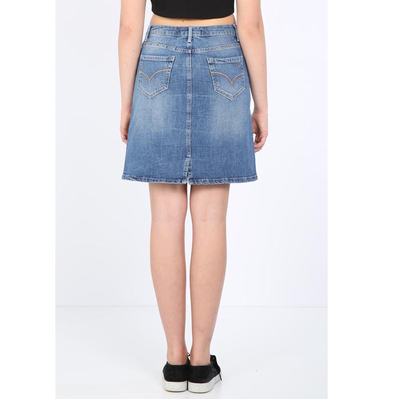 Fusta Jeans Slim Fit pentru Dama Albastru deschis