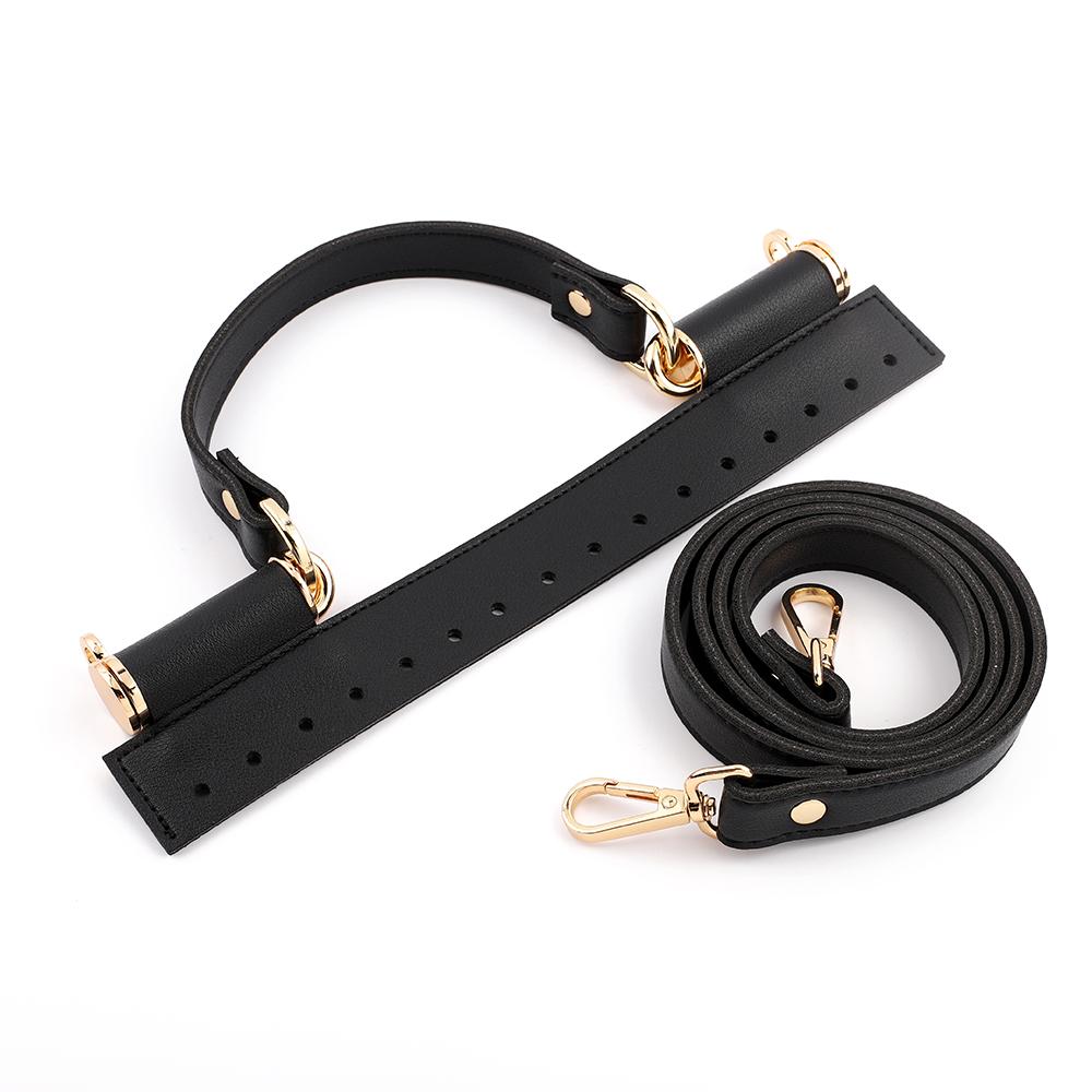 

1Set High Quality Leather Bag Strap Handmade Handle Woven Bags Handbag With Hardware Accessories for DIY Shoulder Handbag Belt чёрный