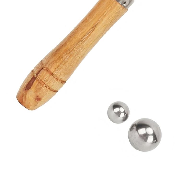 Nonslip Wood Handle Dent Remover Stainless Steel for Saxophone Trombone Small Horn with 3 Metal Repair Accessories