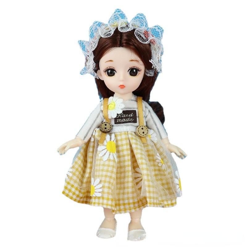 17CM mini pohyblivá 13kloubová panenka Dívčí hračka 3D Big Eyes BJD Princess Kompletní oblečení Kolekce šatů Dětská panenka Dárek