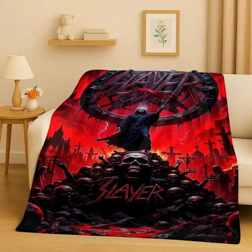 New Slayer Thrash Metal Rcck Music Band Sign Flannel Blanket,Ultra Soft Warm Plush Throw for Home Bedroom Bed Sofa Cover Gift