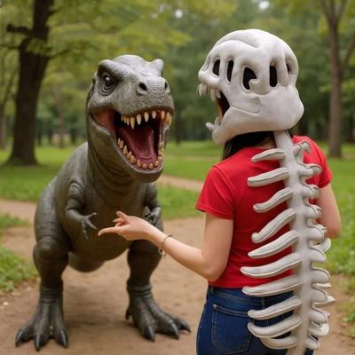 3D Dinosaurierskelett Cosplay Requisiten Lustiges Dinosaurierskelett Kostüm Set Cosplay Kostüm