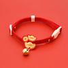 Besticktes rotes Haustierhalsband Chinesisches Neujahr Verstellbares Katzenhalsband mit Glocke Jahr des