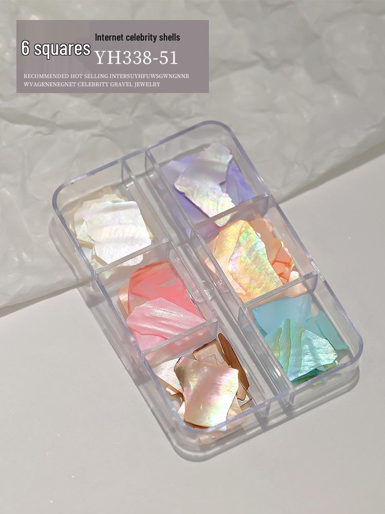 

Аврора Переливающийся Нейл-арт: Ультратонкие кусочки ракушки и универсальный белый абалон для дизайнов с 6 сетками