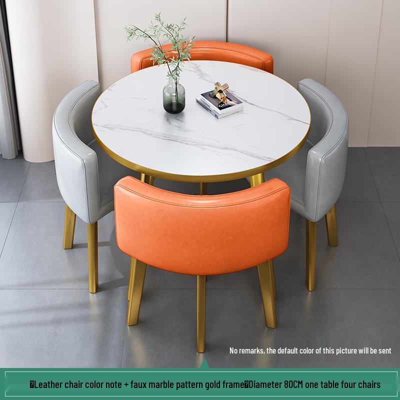 Modern Reception & Meeting Table Set: Office & Leisure Round or Square Dining Table with Chairs.
