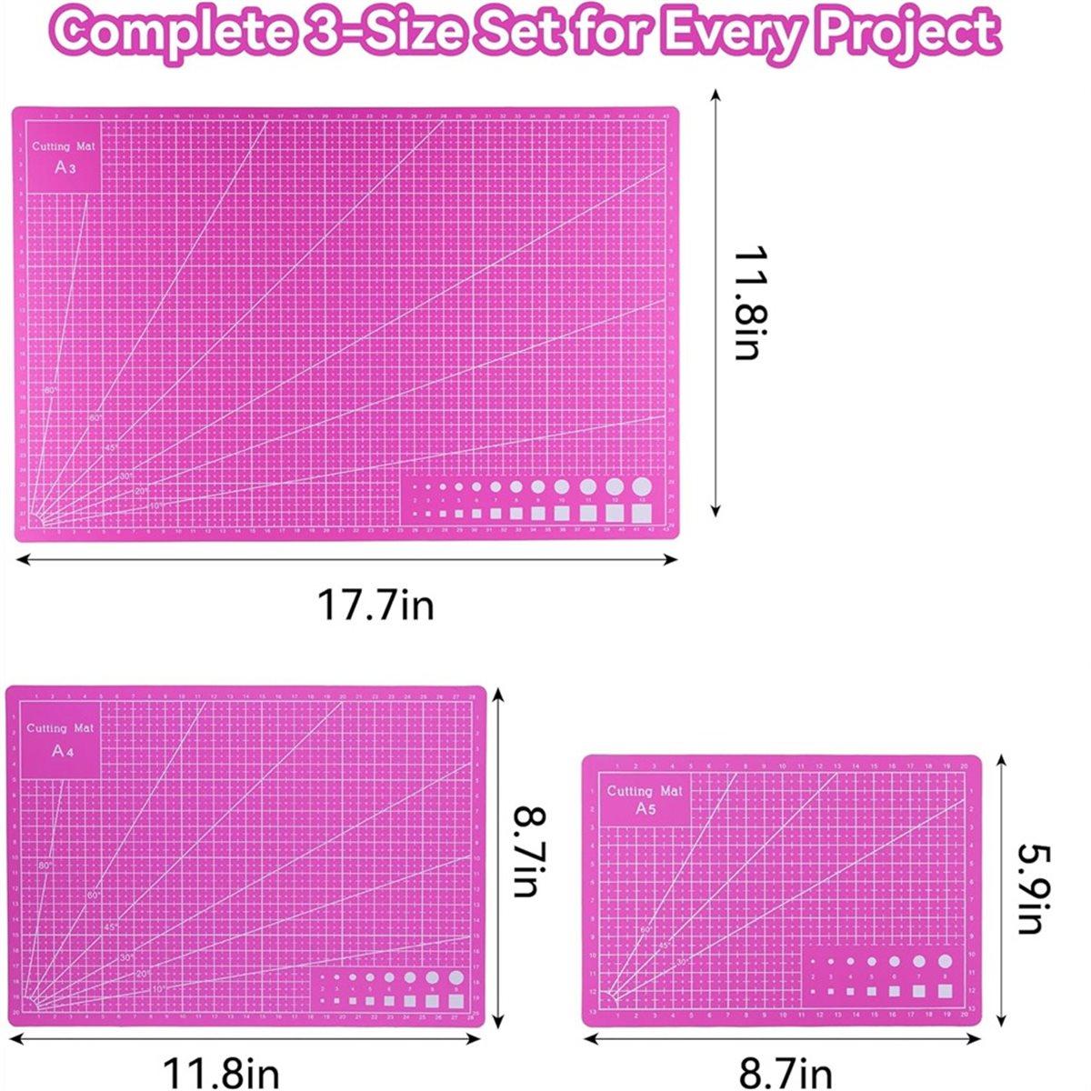 3 Pcs Self Healing Cutting Mat, Double-Sided Non-Slip Rotary Cutting Board for Rotary Cutting, Sewing, Quilting,Crafting China Mainland