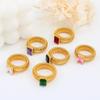 New Personality Luxury Colour Inlay Zircon Elasticity Adjustable Stainless Steel Rings for Women Fashion for Women Jewelry Gifts