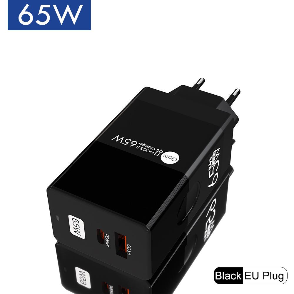 65W GaN Schnellladegerät QC3.0 für Handys & Tablets - EU-Standard