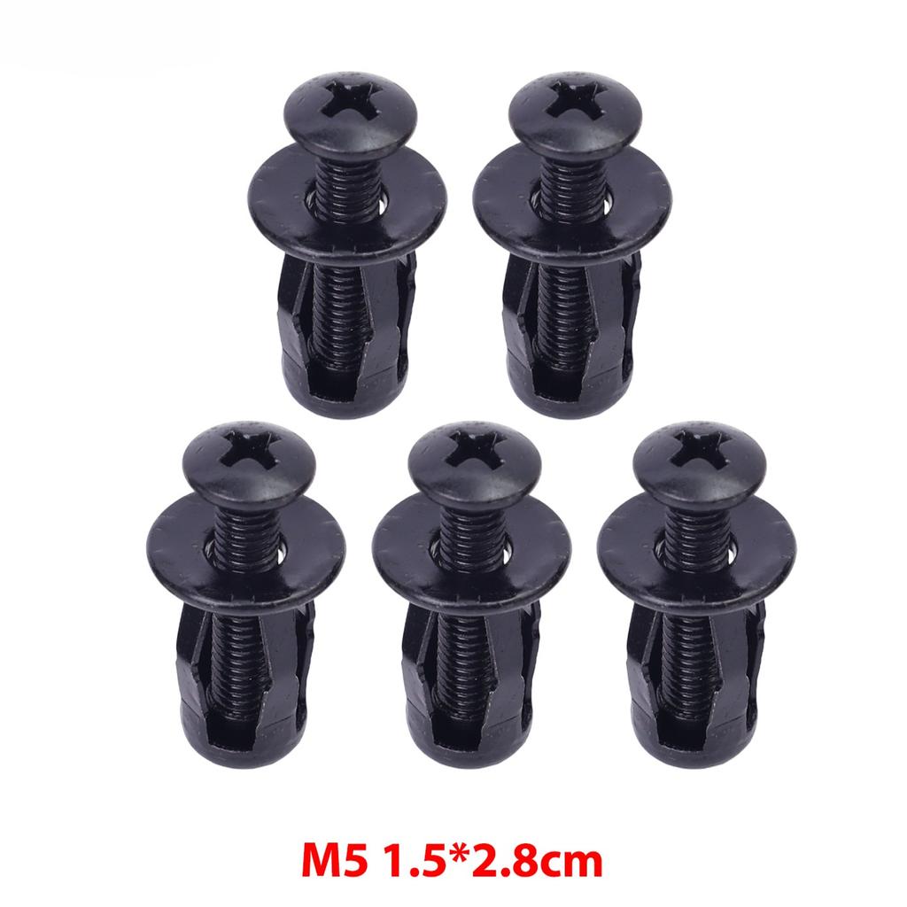 Auto License Plate Fastener Expansion Screw Nut Black Carbon Steel Frame Mounting Hardware Heavy Duty Anti Rattle Weatherproof