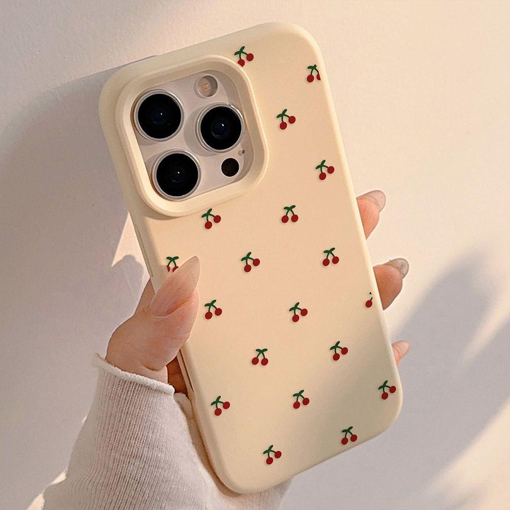 Cute Cartoon Cherry iPhone Case For iPhone 17 16E 16 15 14 13 12 11 Pro Max 7 8 Plus X XR Soft Silicone Protective Phone Cover