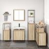 Bathroom Furniture Set with Shelf 5 Pcs Sonoma Oak and Black