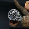 Bague Personnalisée Punk Double Couteau Crâne Pirate Homme Glamour Créatif Hip Hop Rock Fête Bague Acier Inoxydable Accessoires