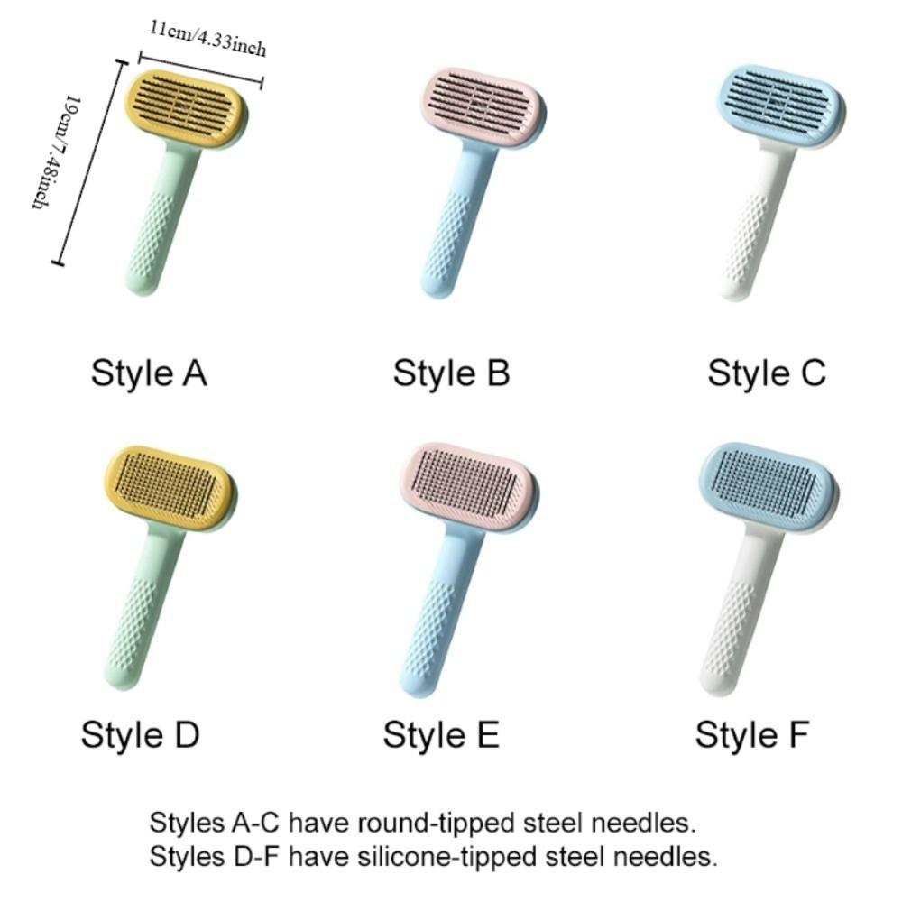 Self-Cleaning Pet Needle Comb Stainless Steel Dog Hair Remover Pet Massage Comb Bath