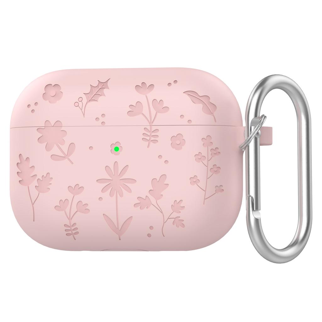 Cute Flower Engraved Case for AirPods Pro 3 Case 2025 with Cleaning kit Anti-Drop Silicone Case For Airpods Pro 3rd Generation