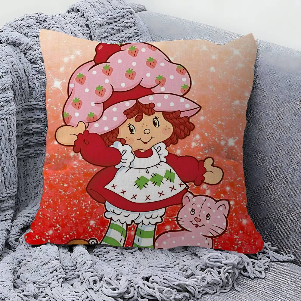 S-Strawberry-shortcake Girl Pillowcase Toon Gift Cushion Cover Bedroom Home Sofa Chair Seat Decor Pillow Case