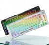 3-in-1 Transparent Mechanical Keyboard, Hot Swappable, RGB Backlit, Custom Keycaps for Gaming Office