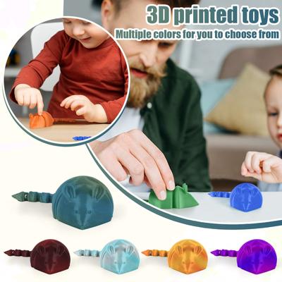 3D Printed Rainbow Hinged Movable Abstract Creative Mouse Ornaments Decorative For Adult And Kids