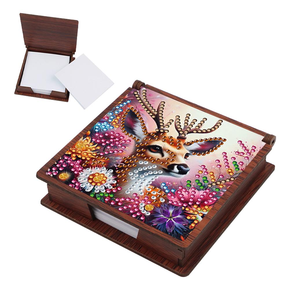 Holz Diamant Malerei Notizbuch Box mit 160 Blatt DIY Diamant Malerei Notizbox für Heim Büro und Schulbedarf