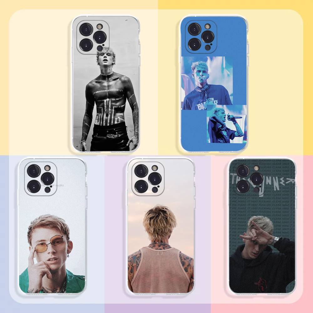 M-Machine Gun Kelly Phone Case For iPhone11,12,13,14,15,16,17,Plus,Pro,Max,Plus,Transparent Cover
