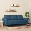 Vidaxl 3-Seater Sofa, Blue, 180 Cm, Upholstered In Velvet