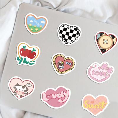 Handaccount Stickers DIY Self-adhesive Waterproof Sweat Heart Graffiti Stickers for Notebook
