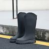 High rain shoes women's new solid color non-slip thick-soled water shoes long rain boots fashion water boots thermal rubber shoes