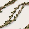 Wooden Ring Buckle Rattan Leaf Belt Boho Style Linen Rope Belt  For Wedding Dress