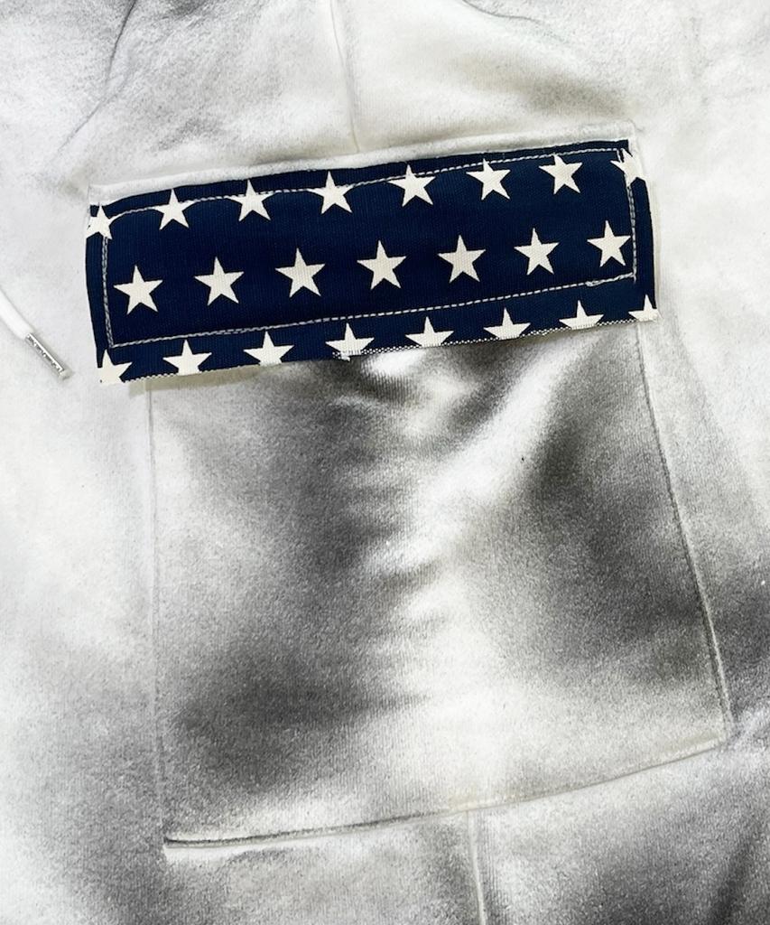 SK8ER ROCK Flag Raid Painting Cargo Bermuda Shorts ((Off White))