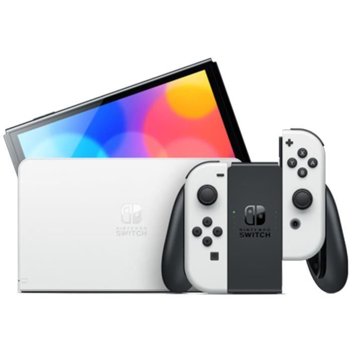 Console Nintendo Switch - Modèle OLED • Blanc + Mario Kart 8 Deluxe (Pré-installé) + 12 mois d'abonnement NSO (Code)