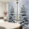 Christmas tree printed curtains, pole bag curtains, bedroom and living room decoration, home decoration, Christmas decoration