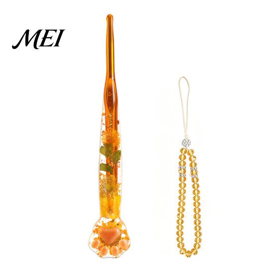 Langlebige Häkelnadel, florale Harznadel, durchsichtiger Griff mit getrockneten Blumen, Metallkopf mit Perlen-Handgelenkband für Arthritis-Betroffene, Anfänger