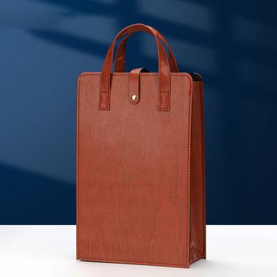 Leather Wine Folding Bag Reusable Wine Carriers Handbag Double Red Wine Gift Box With Handles Champagne Bottle Packaging Boxes