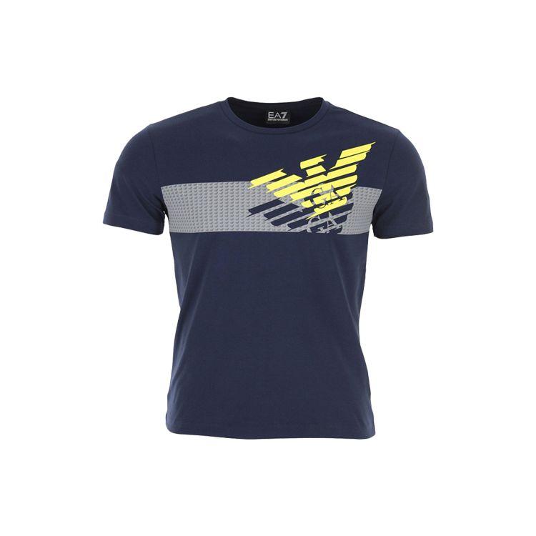 Emporio Armani Ss22 Ea7 Eagle Logo Round Neck Short Sleeve T-Shirt Men Tops Dark-Blue 3HPT49-PJQ9Z-1554 L