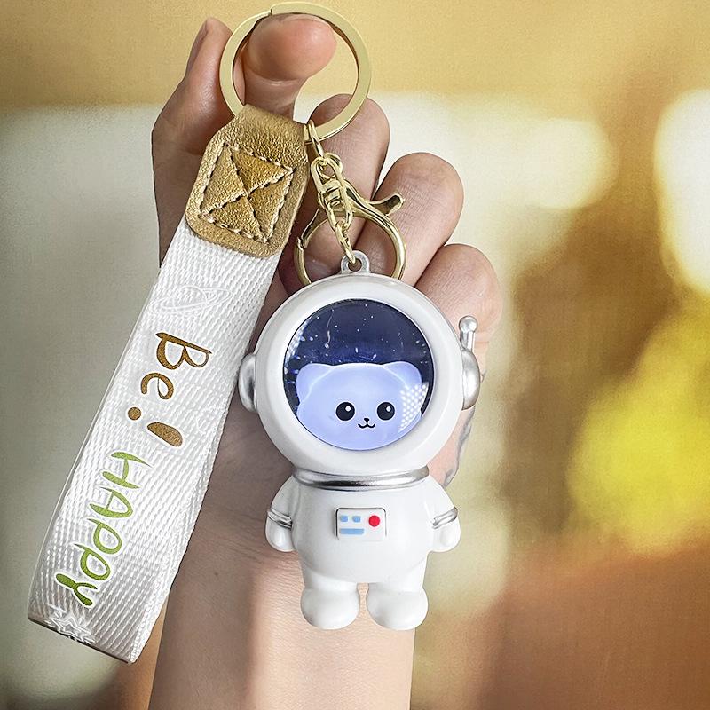 Cartoon Glow Backpack with Kitten Bear Keychain - Creative Student Schoolbag Pendant and Night Light Gift