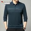 Men's Striped Long-Sleeve Polo Shirt