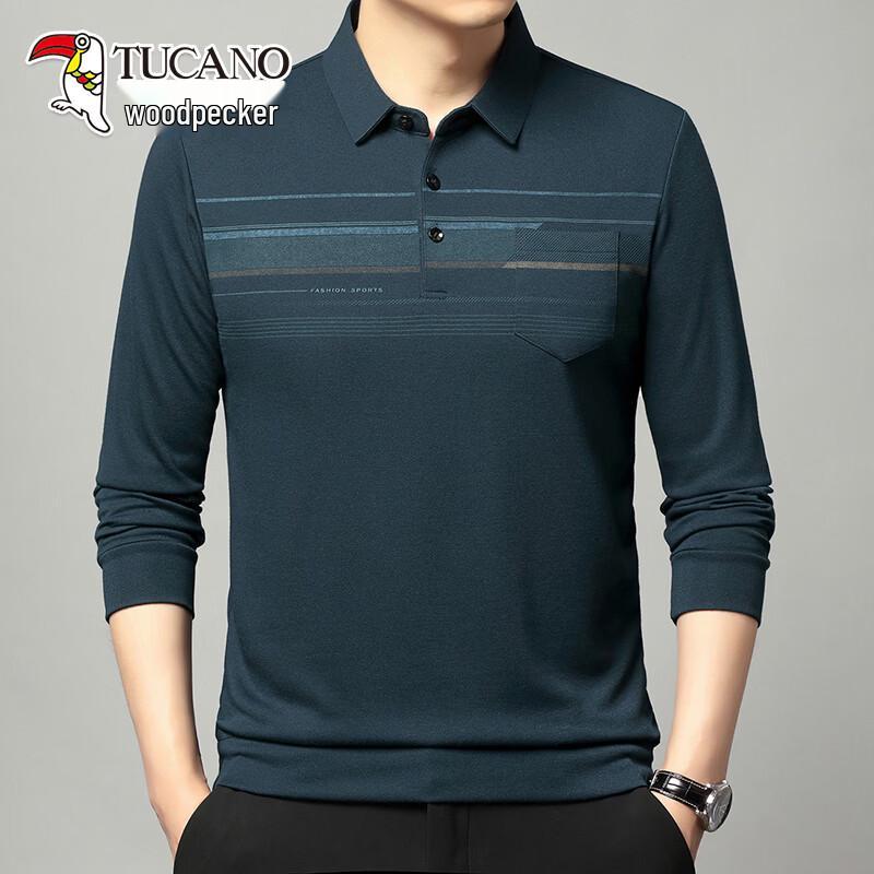 TUCANO Men s Striped Long-Sleeve Polo Shirt M